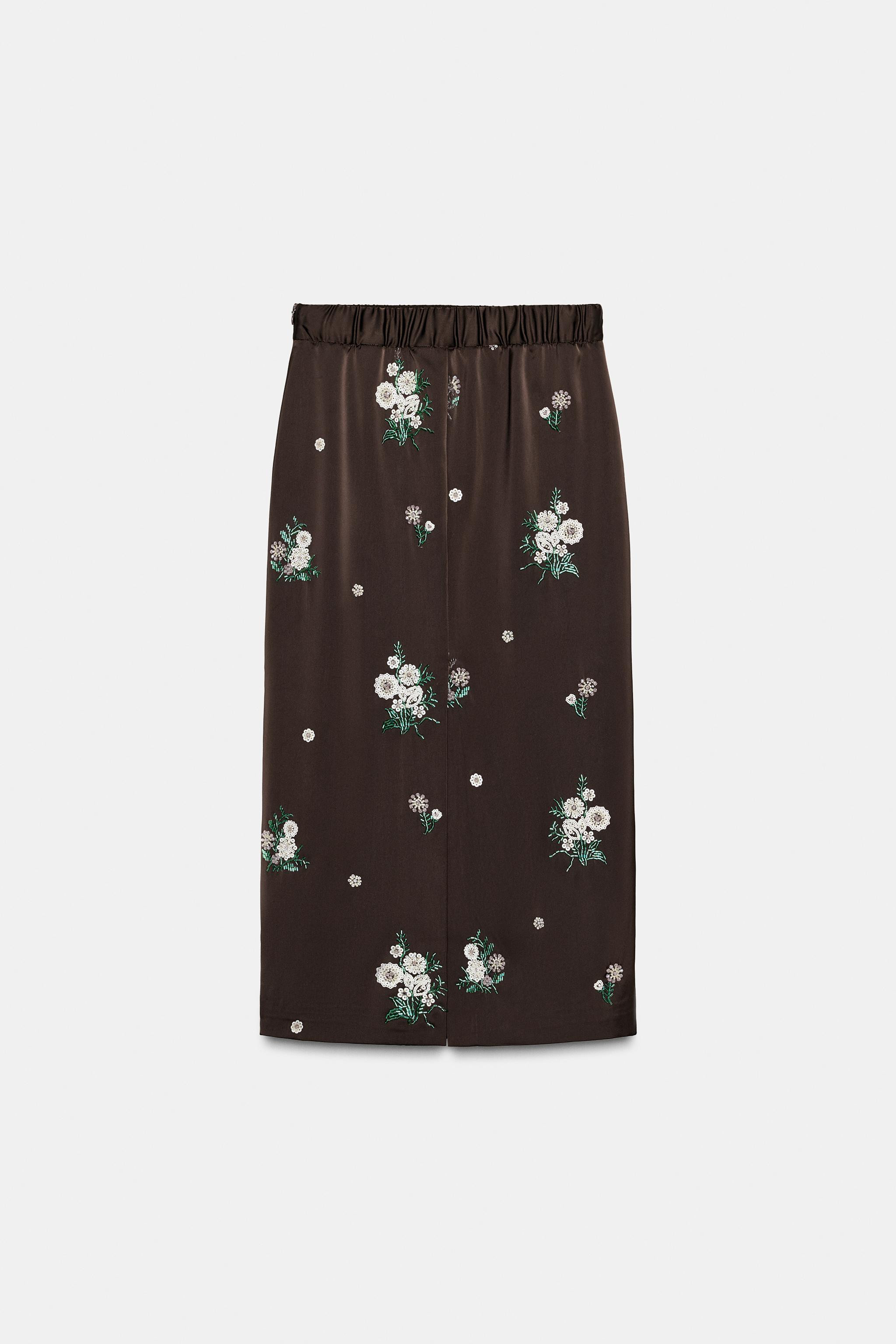 ZW COLLECTION LIMITED EDITION SEQUINED EMBROIDERED SKIRT | Zara US