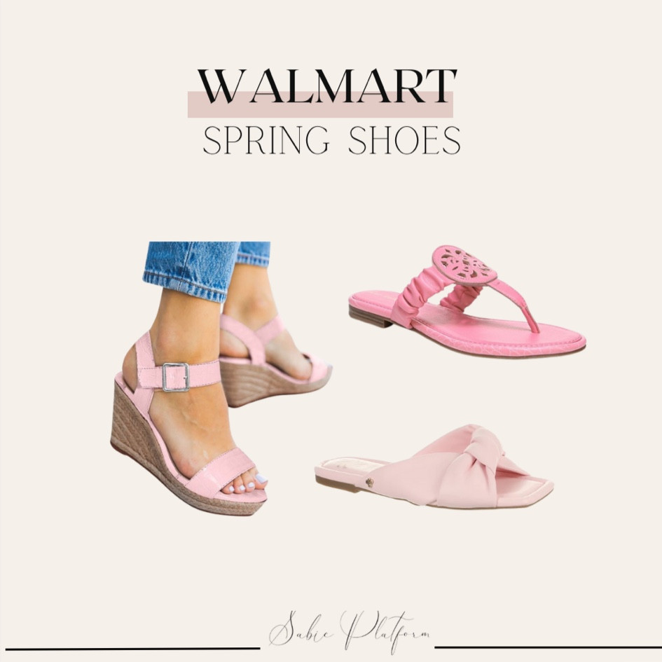 Walmart, spring fashion, spring shoes, vacation sandals, pink sandals, resort style, wedge sandals, sabic platform, spring style, 

#LTKSeasonal #LTKshoecrush #LTKFind
