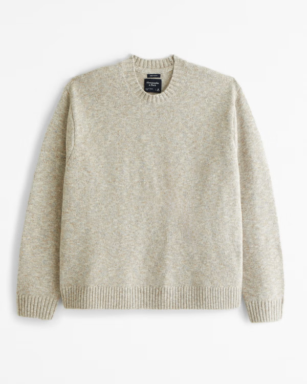 Oversized Marled Crew Sweater | Abercrombie & Fitch (US)