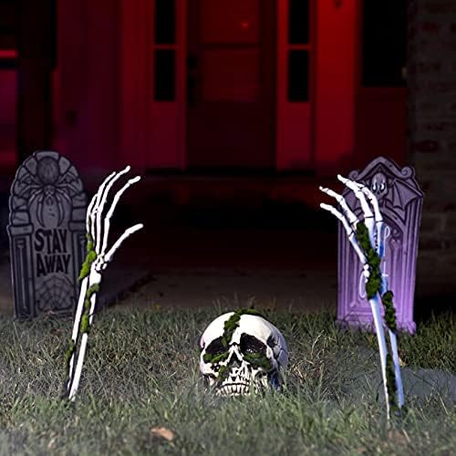 3 Pcs Skeleton Yard Stakes with Fake Moss for Halloween Outdoor, Lawn, Yard, Patio Decoration, Ha... | Amazon (US)