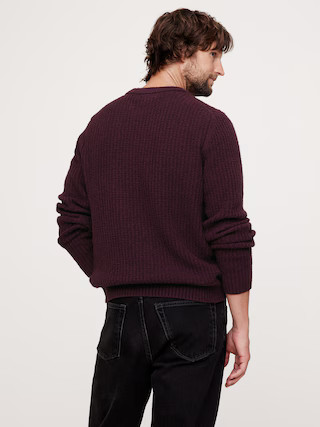 Ribbed Bouclé Crew-Neck Sweater | Banana Republic (US)