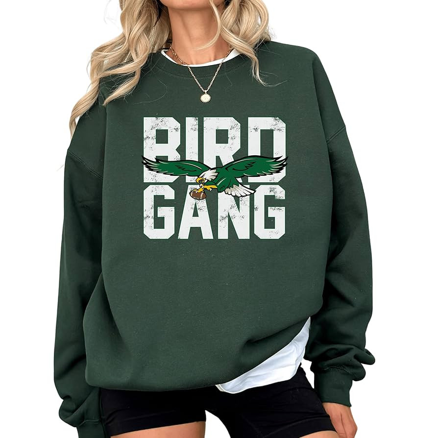 Bird Gang Sweatshirt | Cozy Unisex Pullover | Game Day Apparel | Gift for Sports Fans (Forest, La... | Amazon (US)