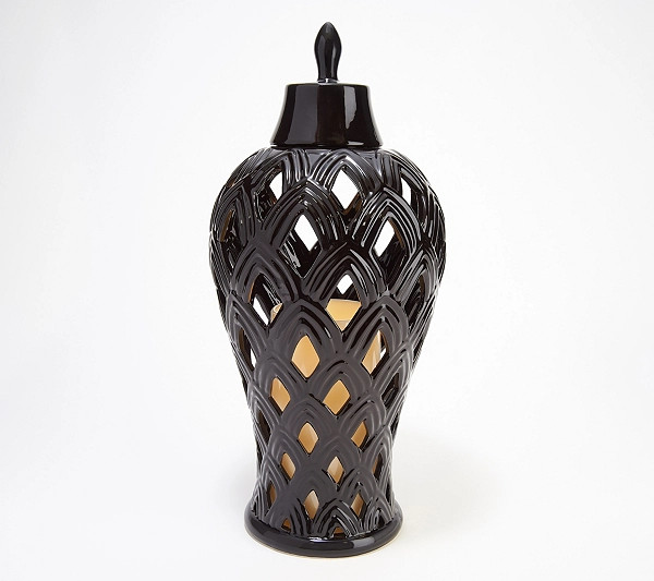 Inspire Me! Home Decor Indoor/Outdoor Large Porcelain Lantern w/Timer | QVC