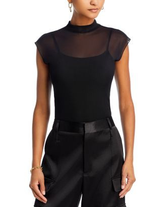 Mesh Mock Neck Top - Exclusive | Bloomingdale's (US)