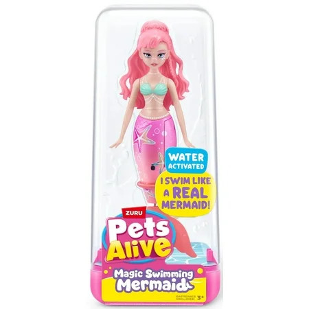Pets Alive Magic Swimming Mermaid Figure [Pink & Green] | Walmart (US)