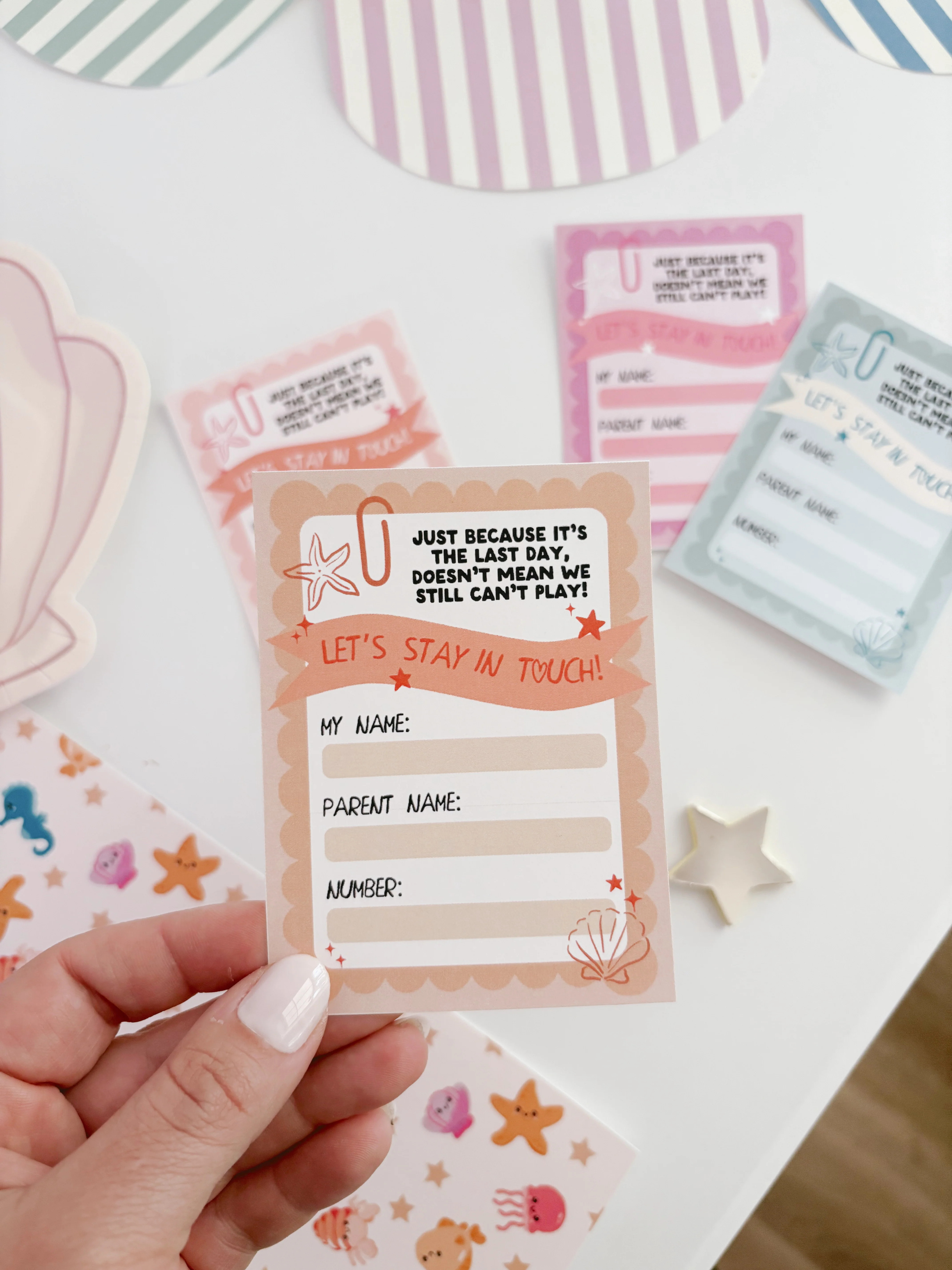 Let's Stay in Touch | Class Contact Cards | The Letter Vee