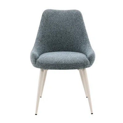 Blue Boucle Beach Chair - White Base For Sunbathing & Side Modern Double Pedestal Design Comfortable Foam Filling Metal And Framework | Wayfair North America
