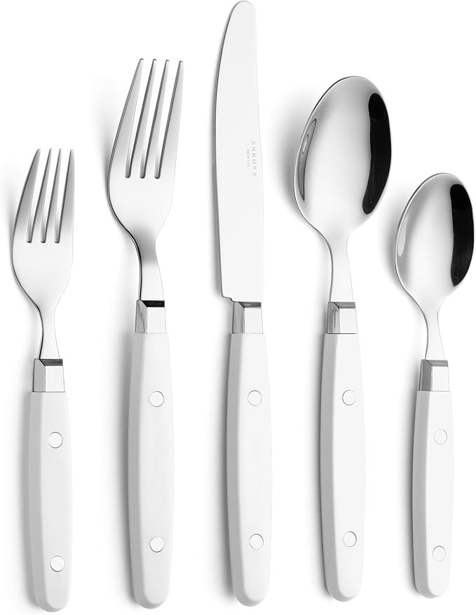 ANNOVA Silverware Set, Retro/Rivet Colorful Stainless Steel Tableware Kitchen Flatware Set Utensi... | Amazon (US)