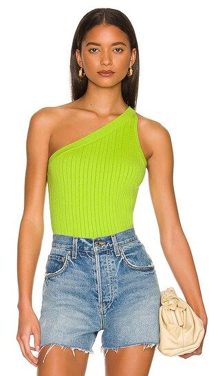 One Shoulder Top in Lime | Revolve Clothing (Global)