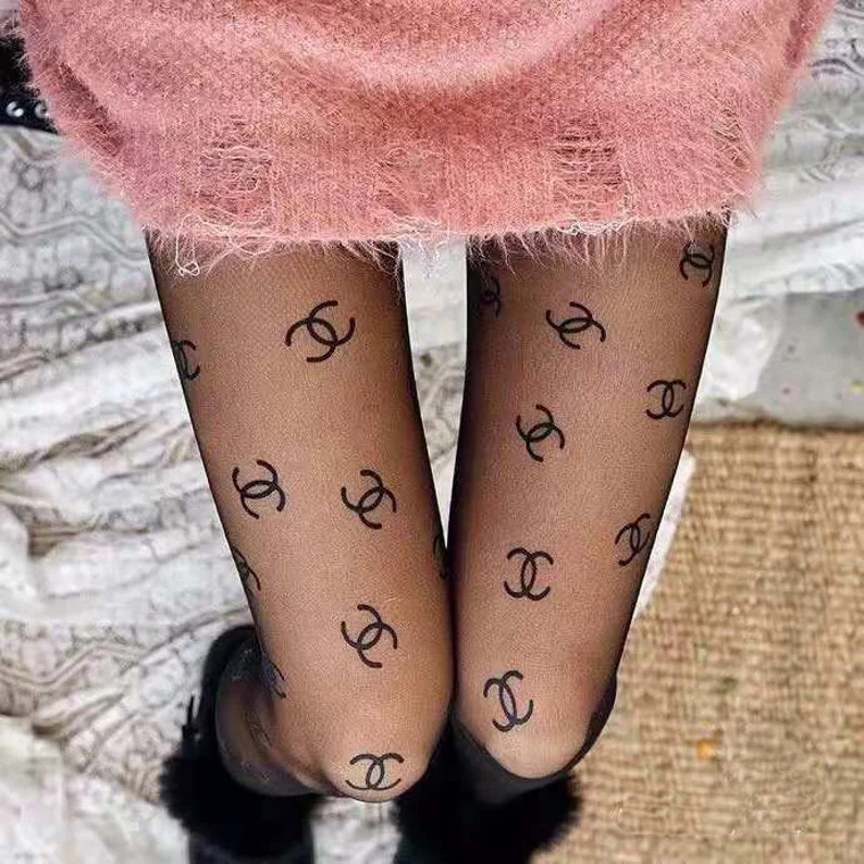 Printing Letter Tights For Women,Sexy Black Women's Tights,Designer Inspired Tights,Girl's Tights... | Etsy (US)
