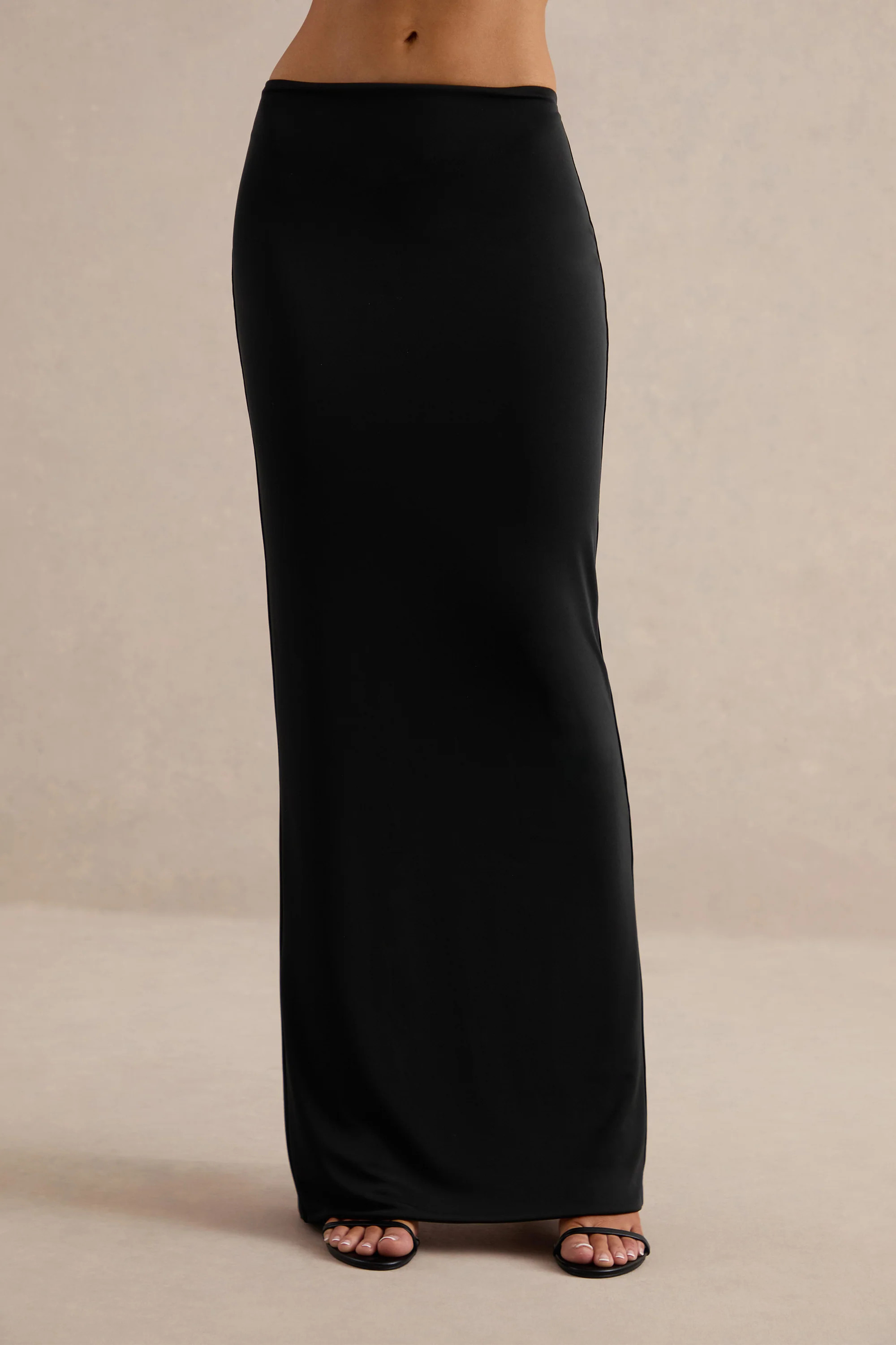 Koralia | Black High Waist Maxi Skirt | Club L London