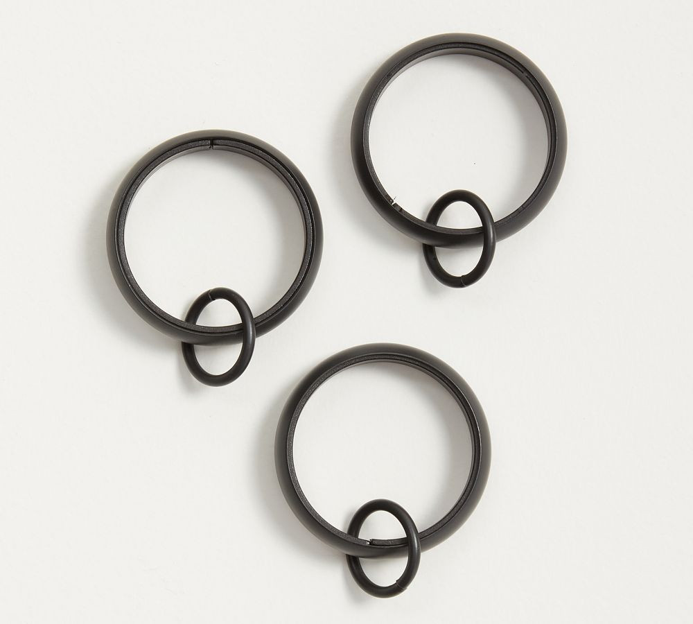 Quiet-Glide Double Curtain Round Rings, Satin Iron, 60"" - 108"", Set of 10 | Pottery Barn (US)