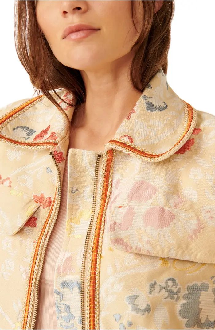 Free People Margot Floral Embroidered Crop Jacket | Nordstrom | Nordstrom