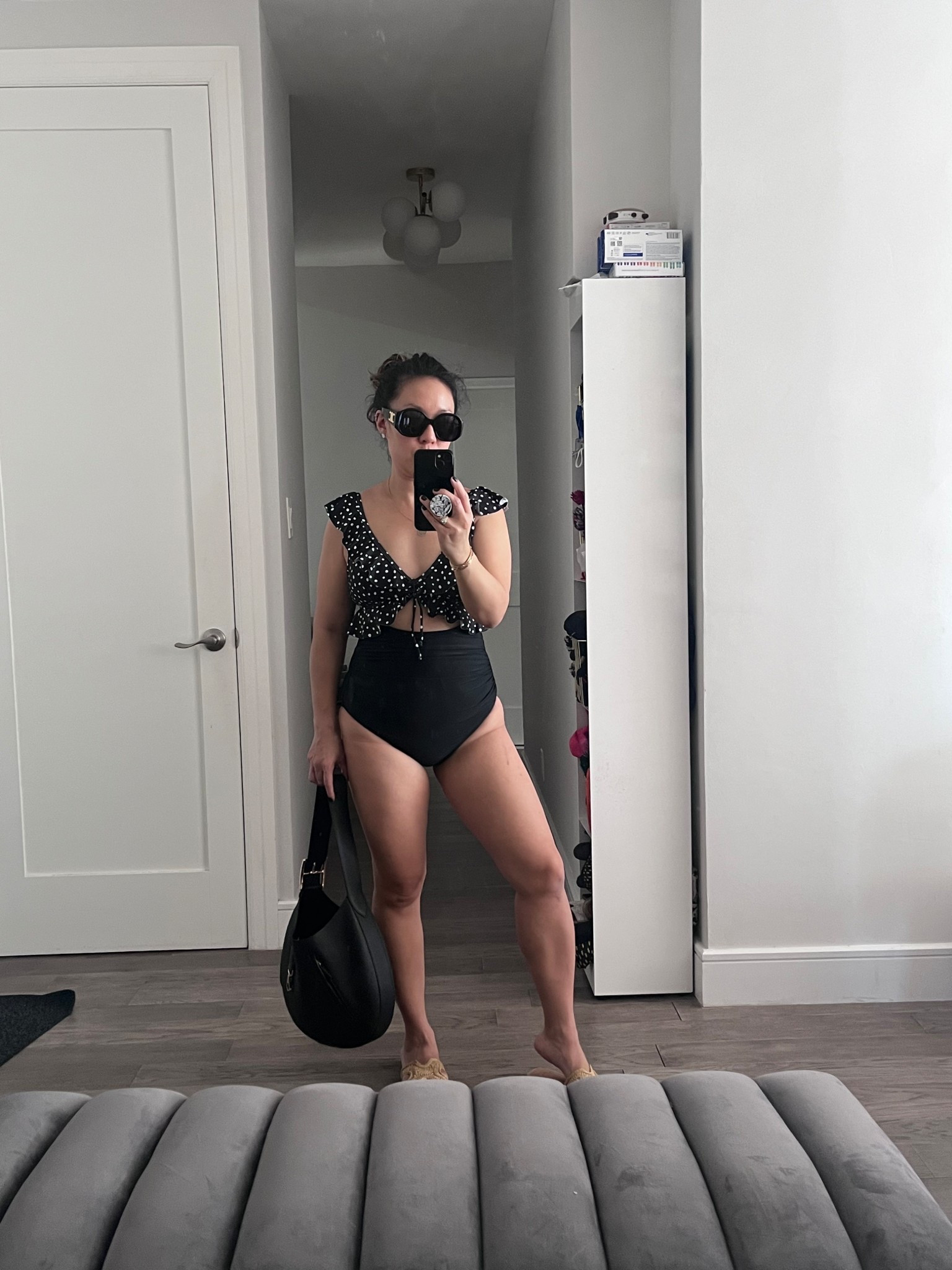 One piece swim. Black and white outfit. I’m wearing an xs. Adjustable straps. Tie back. Ruched center. Great fit! So many colorways. 

#LTKSwim #LTKTravel #LTKSpringSale