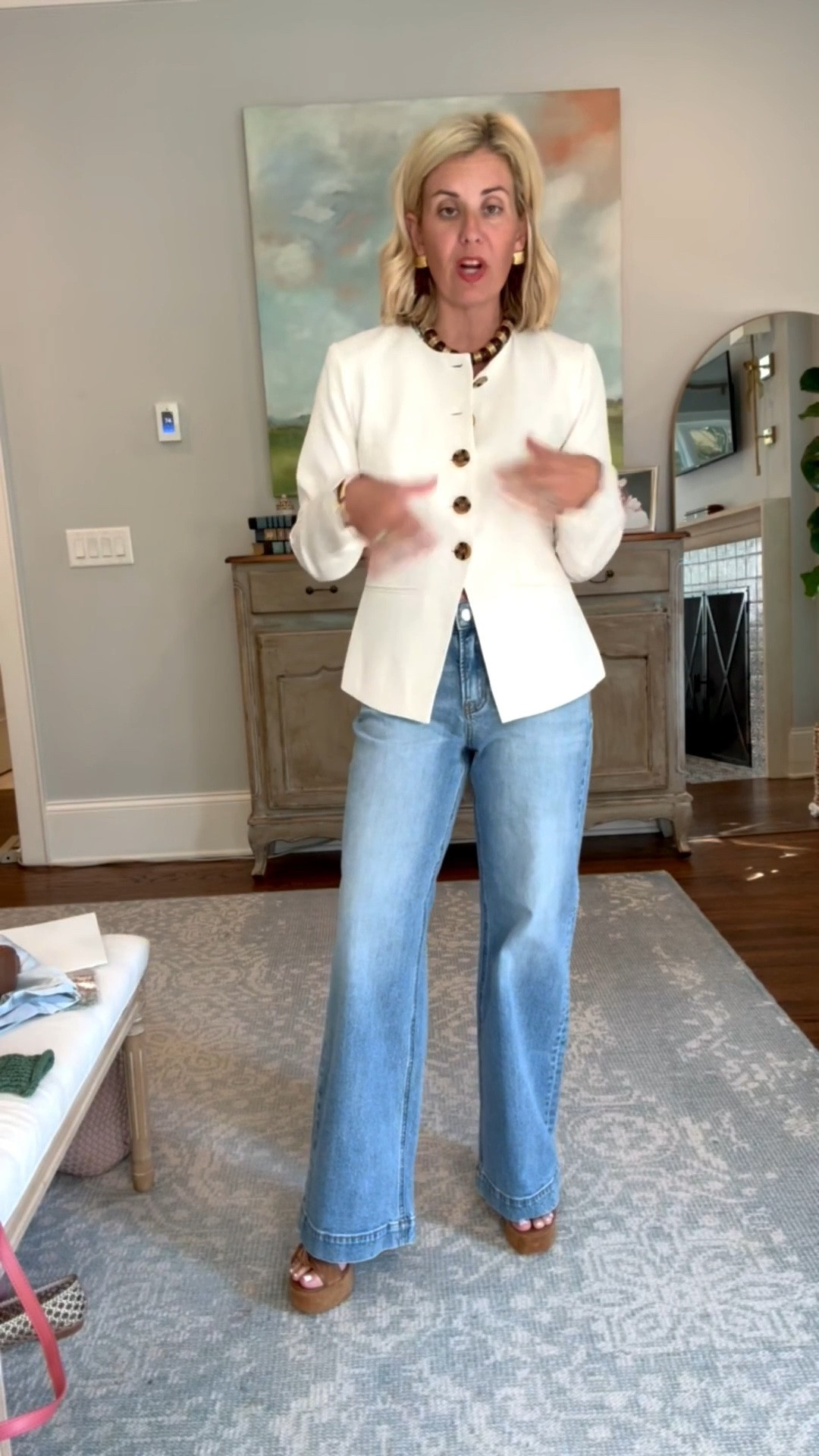 Sizing:
Blazer - small
Jeans - 26
Heels - 8 tts 

Codes:
Avara - mixandmatch15
Allie + Bess - Catherine20

#LTKOver40 #LTKSeasonal #LTKdayinmylife