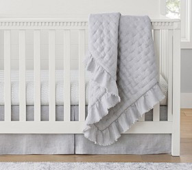 Ruffle European Linen Baby Quilt | Pottery Barn Kids