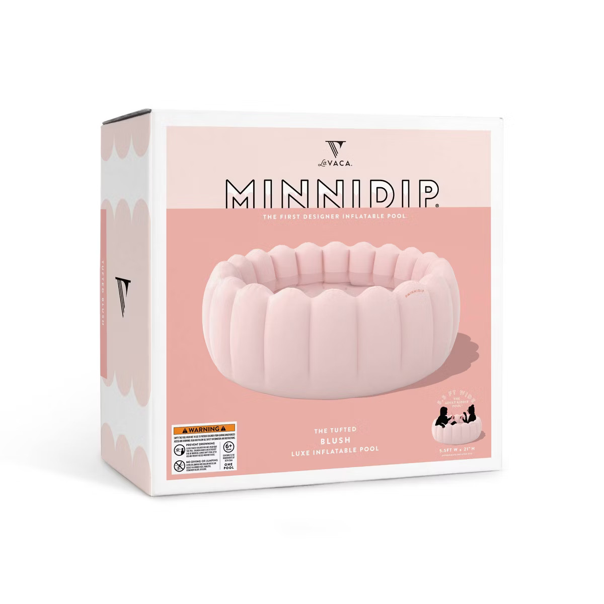 MINNIDIP 66'' x 66'' x 21'' Tufted Pool 125 gal Novelty Kiddie Pool - Blush | Target