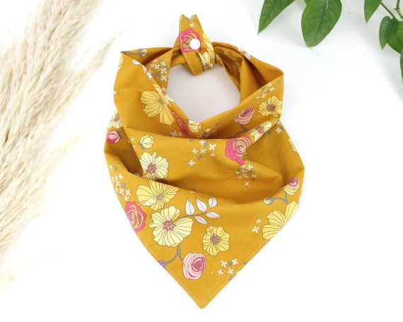 Mustard Floral Dog Bandana | Etsy (AU)