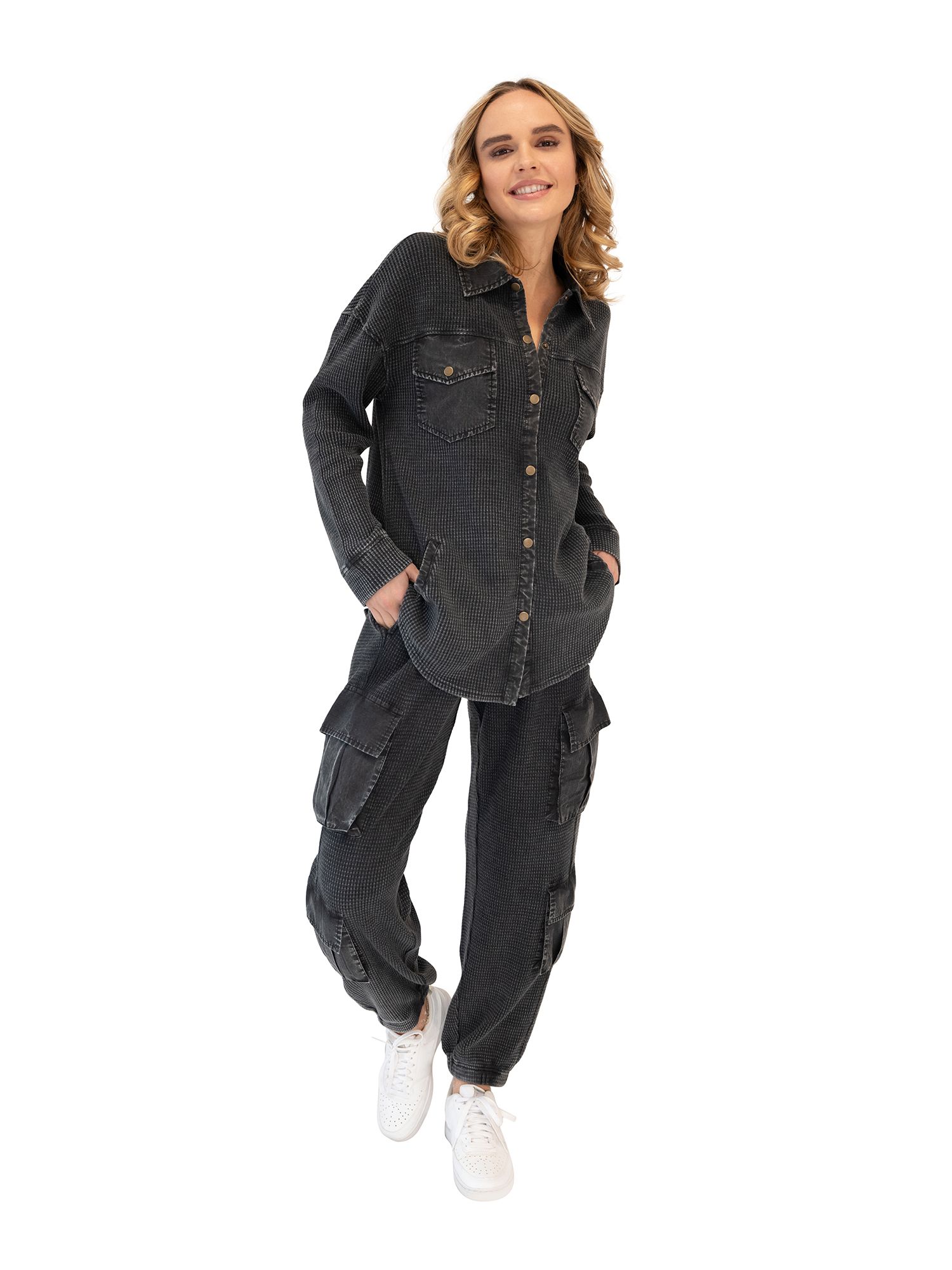 Hard Tail Women's Thermal Shacket & Cargo Pant Set, Sizes S-3X | Walmart (US)