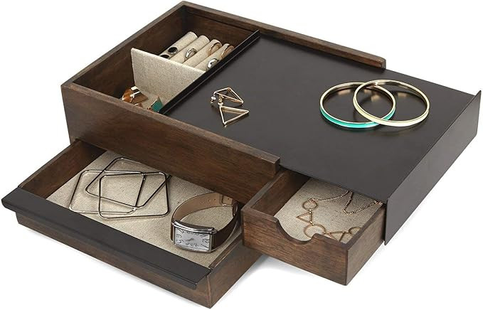 Umbra Jewelry Box-Modern Keepsake Storage Organizer with Hidden Compartment Drawers for Ring, Bra... | Amazon (US)