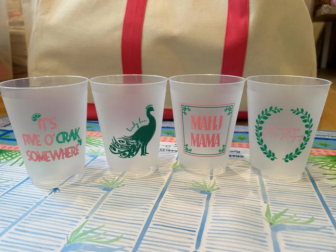 REUSABLE FROST FLEX 16 Oz Mahjong Cups. Set of 10 - Etsy | Etsy (US)