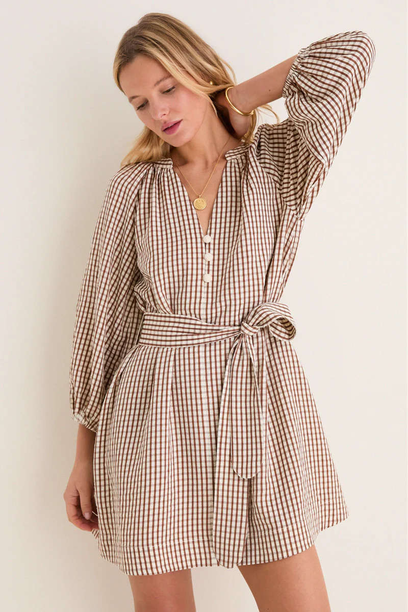 Brown Gingham Harlow Dress | Tuckernuck (US)