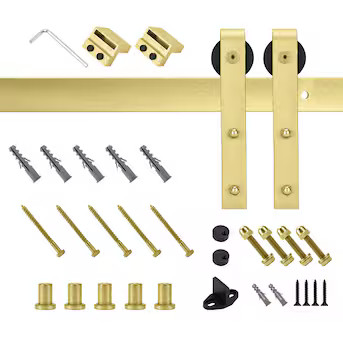 RELIABILT 78-in Soft Gold Interior J-Strap Barn Door Kit | Lowe's