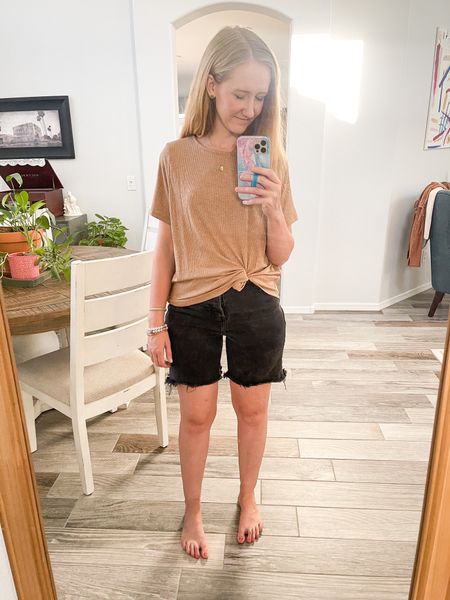 All under $10! You need this ribbed one I’m wearing. I love it just as much as I love my madewell whisper t, but this one is thicker so I like it more!!
Got a medium(normal size), and it’s nice a loose. 

#LTKunder50 #LTKSale #LTKsalealert