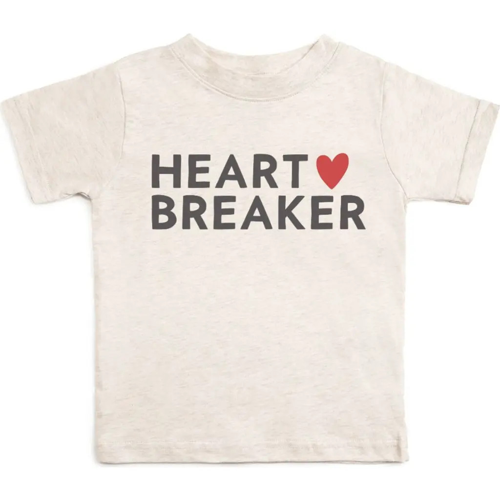 Sweet Wink Heartbreaker Valentine's Day Short Sleeve T-Shirt in Natural Heather at Nordstrom, Size 7 | Nordstrom