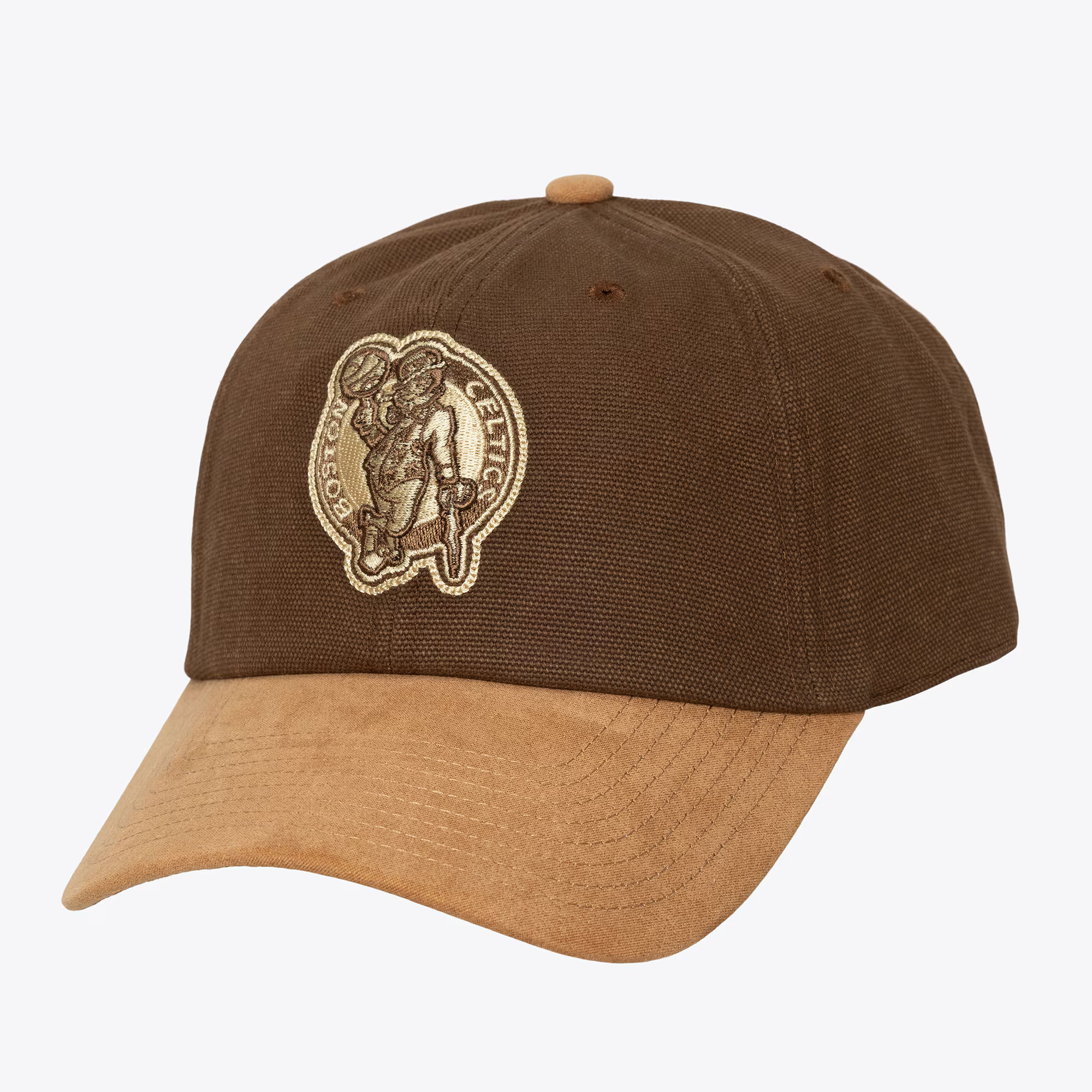 Boston Celtics Brown Lux Chainstitch Strapback Adjustable Hat | Mitchell & Ness