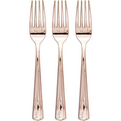 24ct Rose gold Plastic Forks | Target