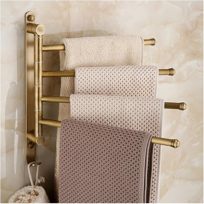 Antique Brass Swivel Towel Rack - Gold Swing Out Towel Bar - Space Saving Swinging Towel Bar for ... | Amazon (CA)