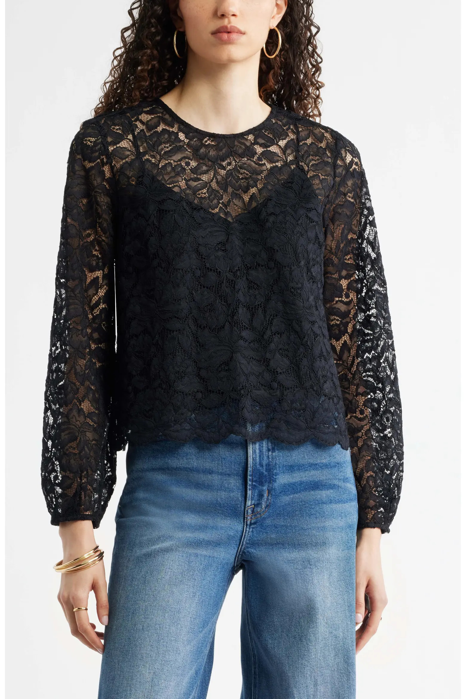 Sheer Lace Top (Women) | Nordstrom | Nordstrom