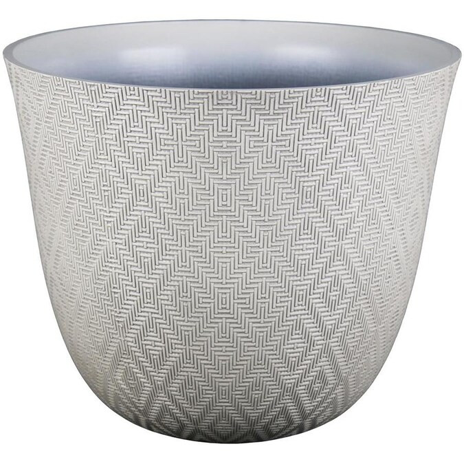allen + roth 16.76-in W X 14.42-in H White Resin Planter Lowes.com | Lowe's