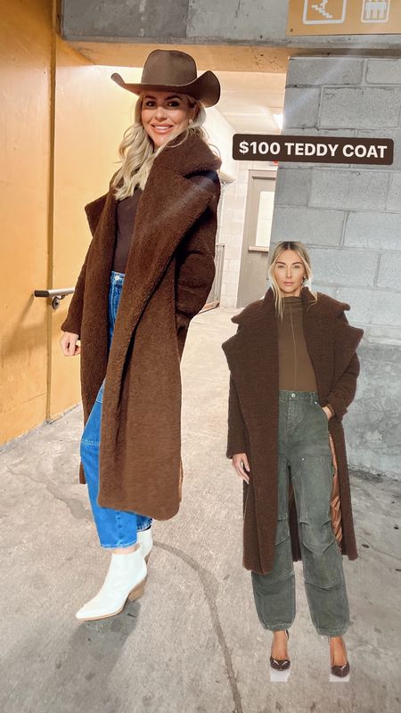 Chocolate brown warm teddy coat for winter outfit fashion 
$100 / true to size for oversized fit - it’s warm 
Wearing a S 

#LTKworkwear #LTKfindsunder100 #LTKtravel