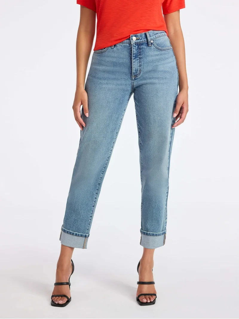 Sofia by Sofia Vergara Women's Beatrix Relaxed Boyfriend Jeans, 27" Inseam, Sizes 0-20 | Walmart (US)