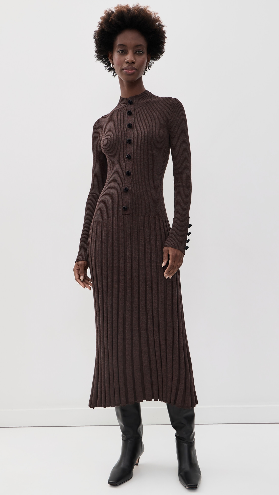 Cara Cara Easton Knit Dress Brown XXL | Shopbop