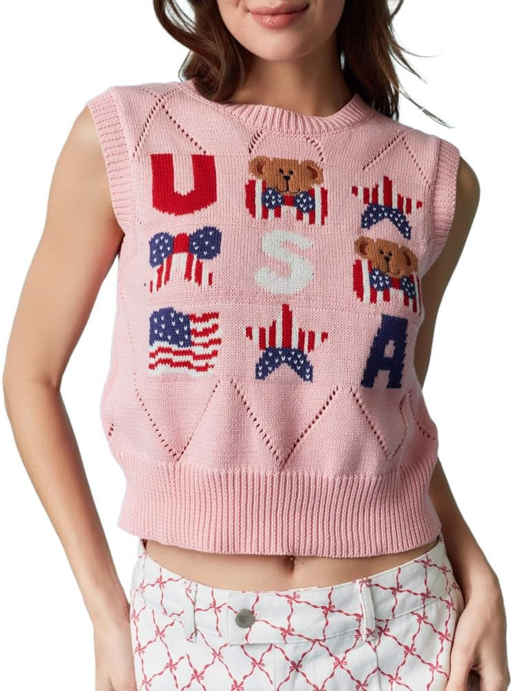 Amiblvowa Knit Vest Top Women Y2k Sexy Summer Slim Fit Crewneck Tank Sleeveless Going Out Knitted... | Amazon (US)