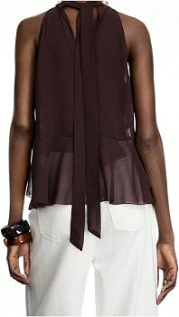 GORGLITTER Women's Ruffle Going Out Tops Y2k Halter Flowy Concert Outfits | Amazon (US)