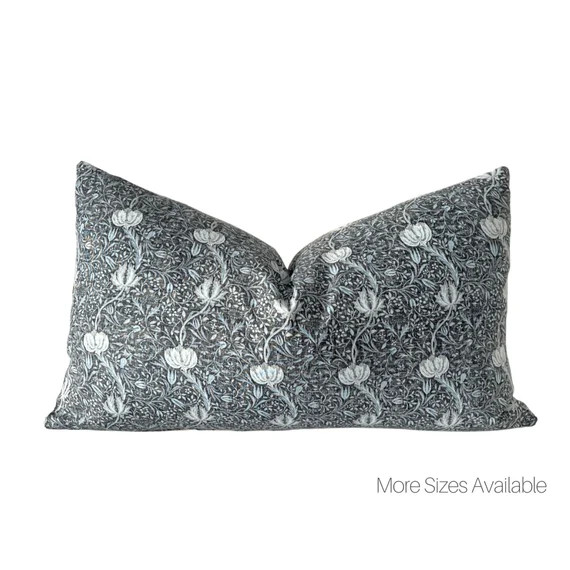 TAHTALI  Vintage Blue Floral Print Pillow Cover  Modern - Etsy | Etsy (US)