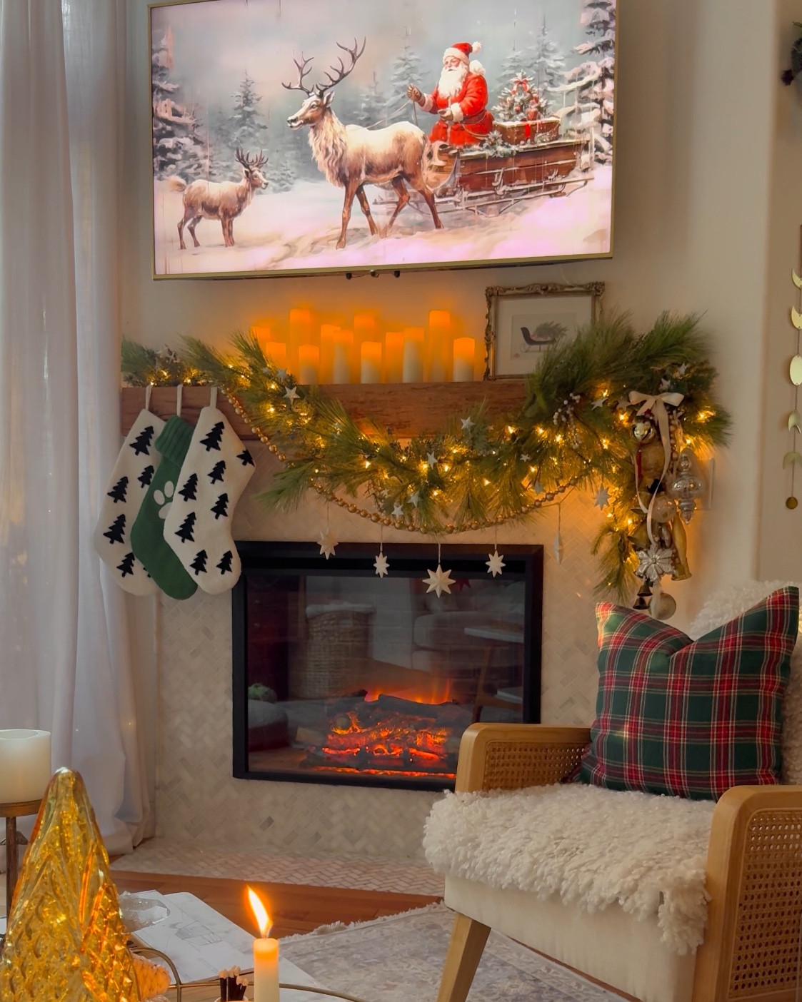 Christmas Mantel Decor Details 🎄♥️✨ All the cozy vibes around the fireplace for the holiday season. 

#LTKSeasonal #LTKHoliday #LTKHome