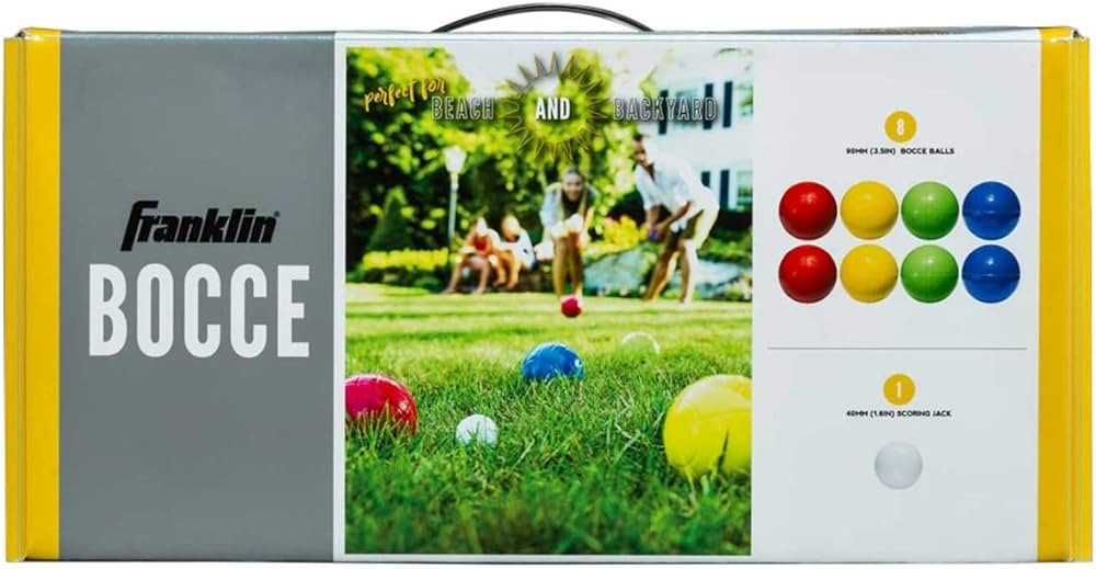 Franklin Sports Bocce Ball Set — 8 All Weather Bocce Balls and 1 Pallino — Beach, Backyard La... | Amazon (US)