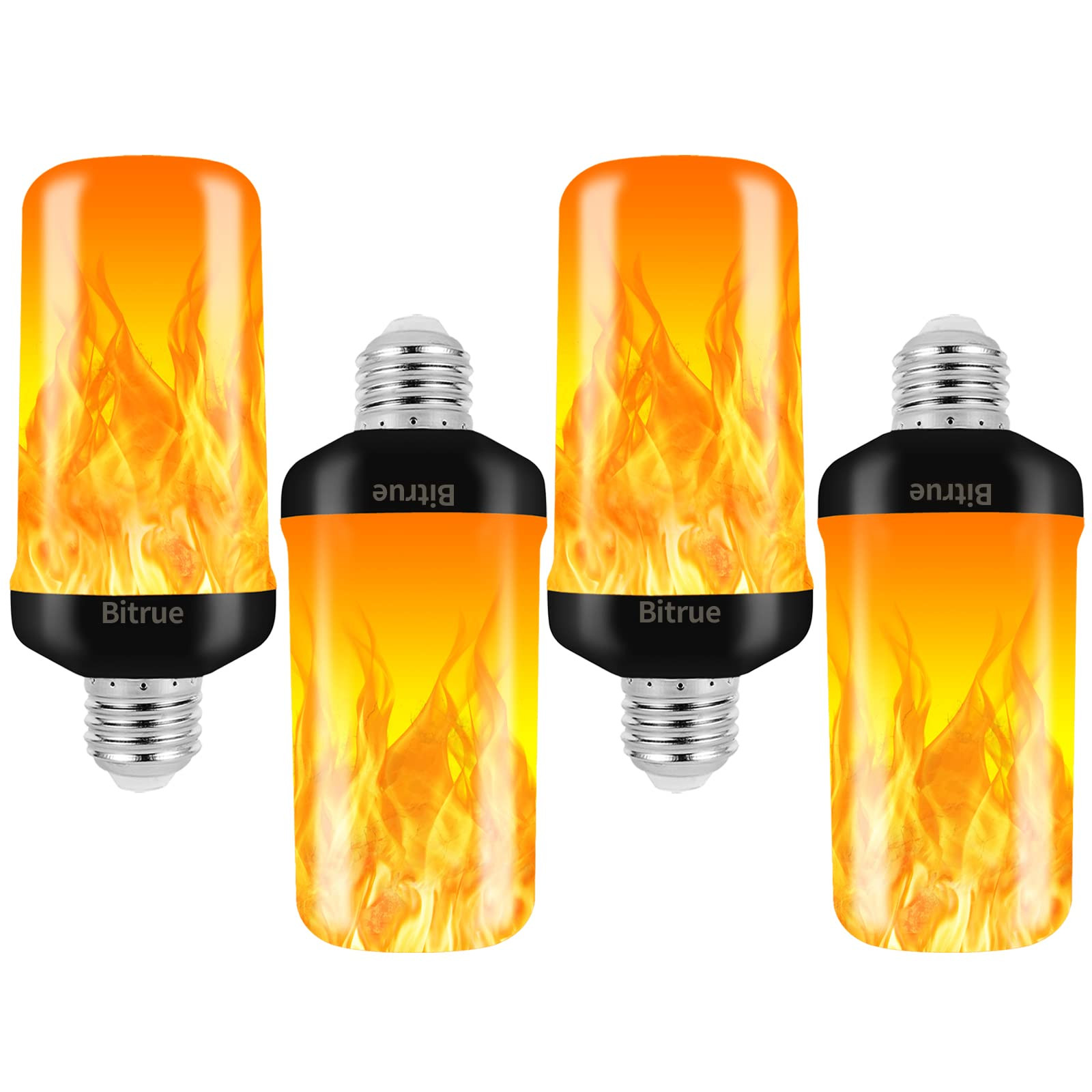 Bitrue LED Flame Effect Light Bulb, 4 Modes Flame Light Bulbs, E26 Base Fire Light Bulb with Grav... | Amazon (US)