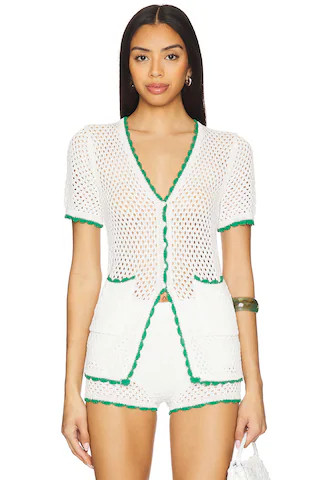 superdown Brisa Top in White & Green from Revolve.com | Revolve Clothing (Global)