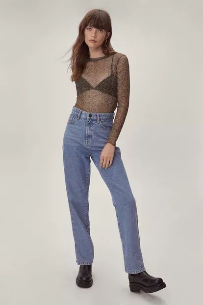 Lettuce Hem Long Sleeve Mesh Top | Nasty Gal (US)