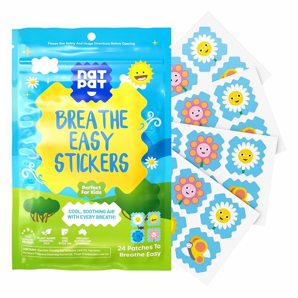 NATPAT Breathe Easy Stickers - Stuffy Patch for Kids and Adults - All-Natural Cold and Allergy Re... | Amazon (US)