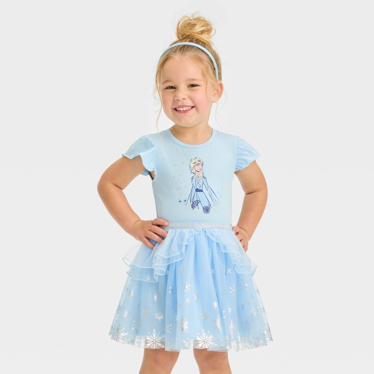Toddler Girls' Disney Frozen Short Sleeve Tutu Dress - Blue | Target