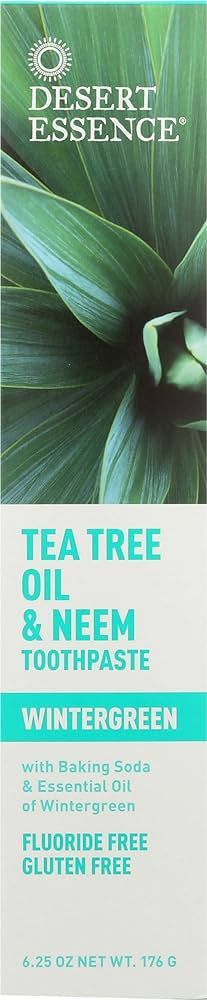 Desert Essence, Tea Tree Oil & Neem Toothpaste, Wintergreen, 6.25 oz (Pack of 1) | Amazon (US)