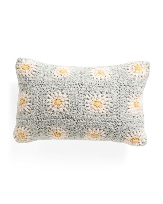 12x20 Cotton Crochet Lumbar Pillow | TJ Maxx
