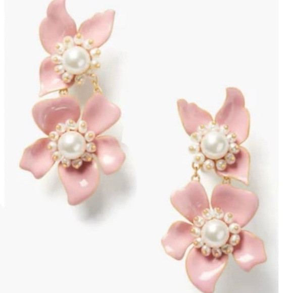- $128 Kate Spade Flora Statement Earrings pink | Poshmark